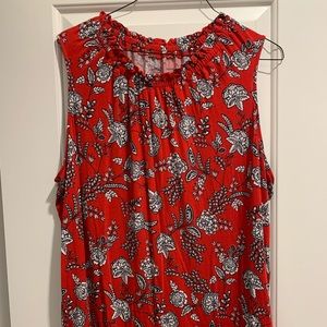 Croft and Barrow Black Red Sleeveless Top